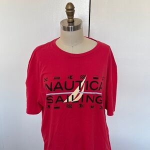 Mens Nautica Red Sailing Tee Size XXL